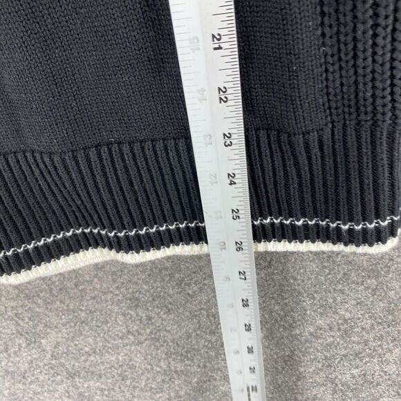 Calvin Klein Sweater Pullover Women M Medium Black Knit V-Neck Long Sleeve - Picture 8 of 9